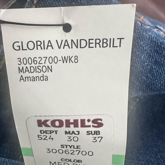 Gloria‎ Vanderbilt Classic Rise Tapered Leg Blue Women's Jeans Size 8P - Picture 10 of 14